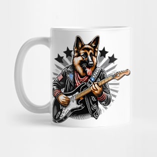 German Shepherd Playing Guitar Mug